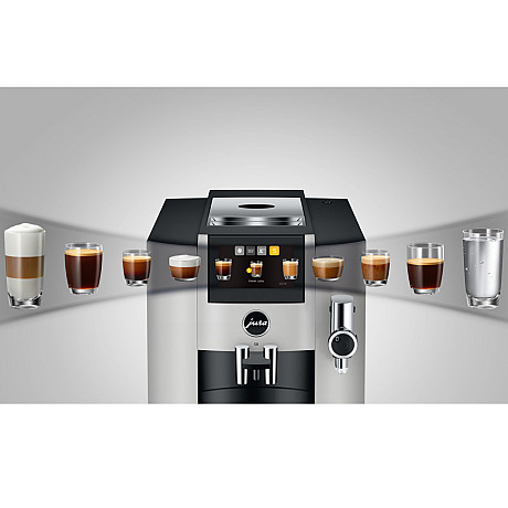 Jura - S8 platin (EB), Mjukt mjölkskum, Inbyggd kaffekvarn, Wifi, Te-vatten