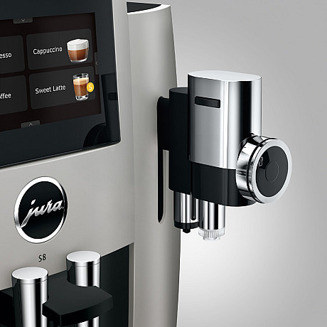 Jura - S8 platin (EB), Mjukt mjölkskum, Inbyggd kaffekvarn, Wifi, Te-vatten