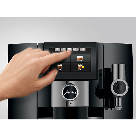 Jura - J10 Piano Black (EA) - Paket med mjölktillbehör i glas & termos