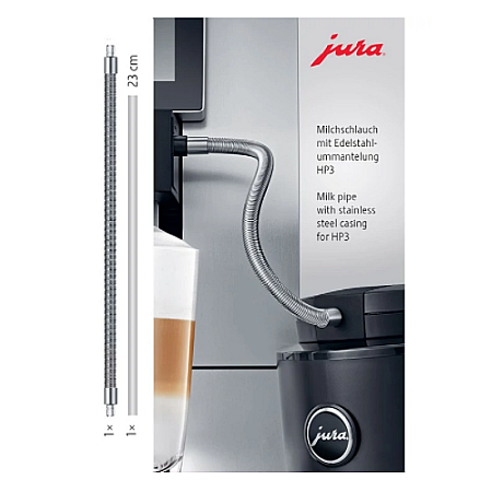 Jura - J10 Piano Black (EA) - Paket med mjölktillbehör i glas & termos