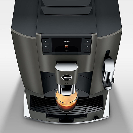 Jura - E8 Dark Inox (EC), Inbyggd kaffekvarn, Fint mjölkskum, Wifi, Varmvatten