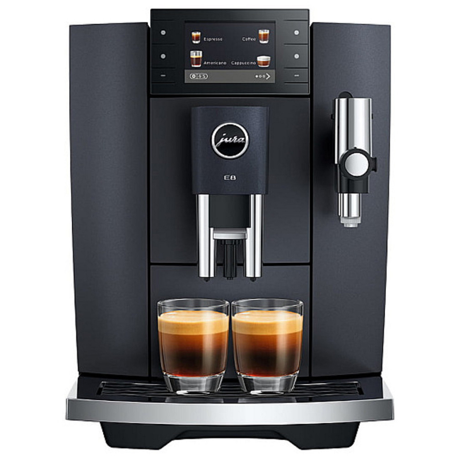 Jura espressomaskin e8 cosmic - black (ed), med 27 kaffespecialiteter