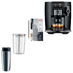 Paket Jura - J10 Piano Black (EA) - Paket med mjölktillbehör i glas & termos