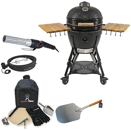 Kamado Sumo - Classic Large Svart, Ultimate grill och pizzapaket Kamado Sumo - Classic Large Svart, Ultimate grill och pizzapaket