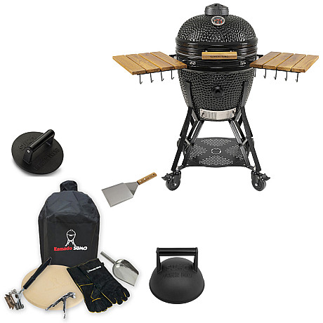 Kamado Sumo - Classic Large Svart, Grillpaket Burger Edition Kamado Sumo - Classic Large Svart, Grillpaket Burger Edition