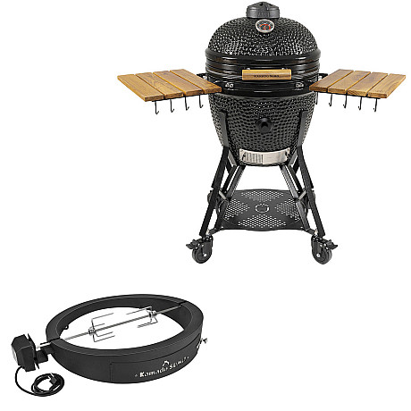 Kamado Sumo - Classic Large Svart, Grillpaket med rotisserie och pizzaugn Kamado Sumo - Classic Large Svart, Grillpaket med rotisserie och pizzaugn