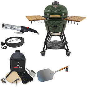 Kamado Sumo - Classic Large Grön, Ultimate grill och pizzapaket