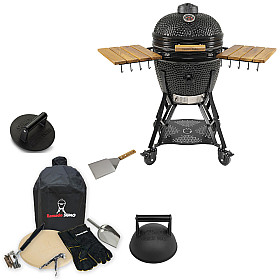 Kamado Sumo - Classic Large Svart, Grillpaket Burger Edition
