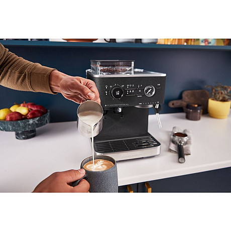 KitchenAid - 5KES6551EBK - Halvautomatisk espressomaskin med kaffekvarn Cast iron black