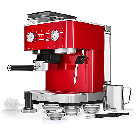 KitchenAid - 5KES6551ECA - Halvautomatisk espressomaskin med kaffekvarn Röd metallic