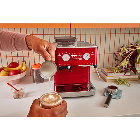 KitchenAid - 5KES6551ECA - Halvautomatisk espressomaskin med kaffekvarn Röd metallic