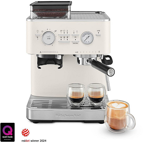 KitchenAid - 5KES6551EPL - Halvautomatisk espressomaskin med kaffekvarn Porcelain white