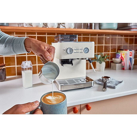 KitchenAid - 5KES6551EPL - Halvautomatisk espressomaskin med kaffekvarn Porcelain white