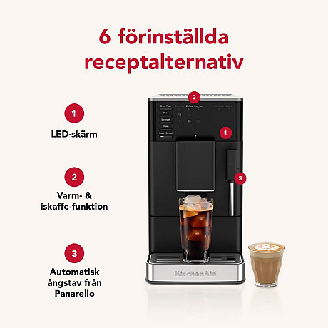 KitchenAid - 5KES8452EBM - Helautomatisk espressomaskin KF2 med iskaffefunktion Mattsvart