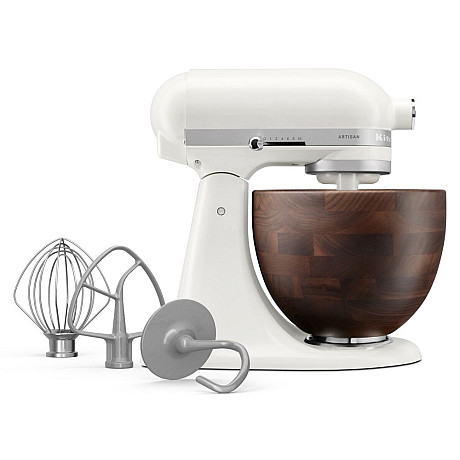 KitchenAid - 5KSM156WBEPL - Artisan 4,7 l med valnötsskål, Porslinsvit
