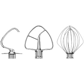 Tillbehör köksmaskin KitchenAid - 5KSM5TH3PSS tillbehörsset i rostfritt stål för köksmaskin med fällbart drivhuvud, 3 delar Tillbehör köksmaskin KitchenAid - 5KSM5TH3PSS tillbehörsset i rostfritt stål för köksmaskin med fällbart drivhuvud, 3 delar