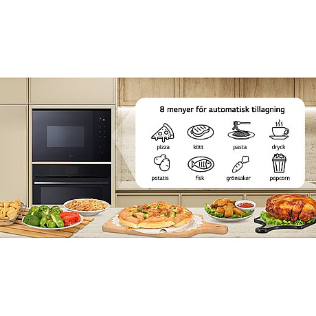 LG - MG7Z2593B - Mattsvart, inbyggd mikro 25 liter med grill, 900 W
