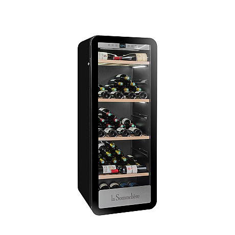 La Sommelière - APOGEE150PV - Svart, Massiva hyllor & LED