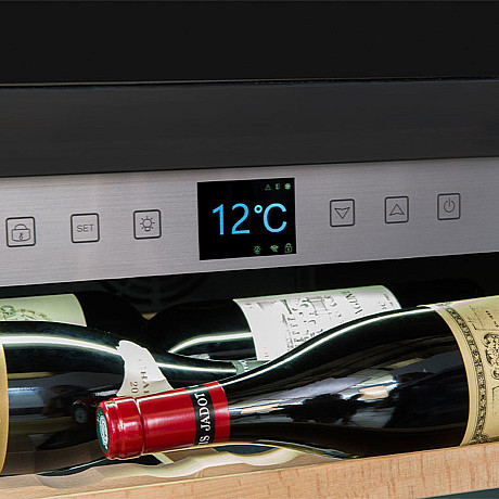 La Sommelière - APOGEE150PV - Svart, Massiva hyllor & LED