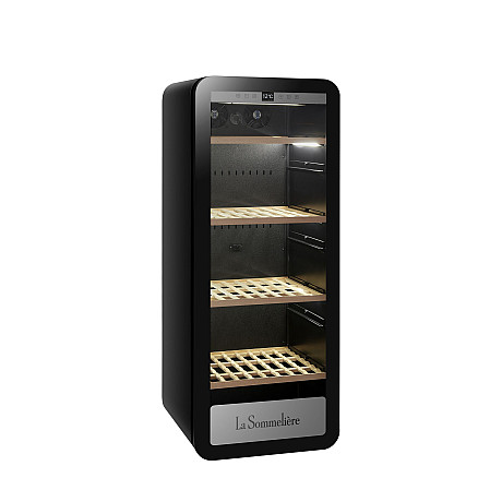 La Sommelière - APOGEE150PV - Svart, Massiva hyllor & LED