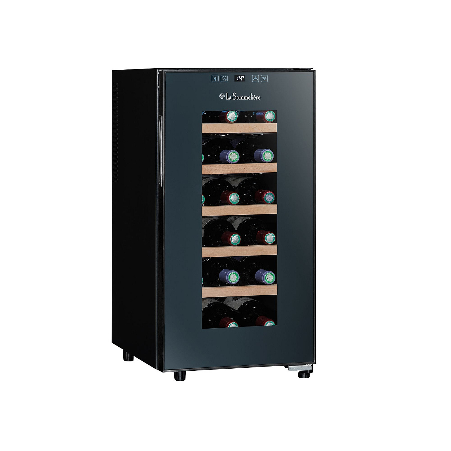 La sommeli&egrave;re frist&aring;ende vinkyl ls18silence - svart, hybridkylning 26 db