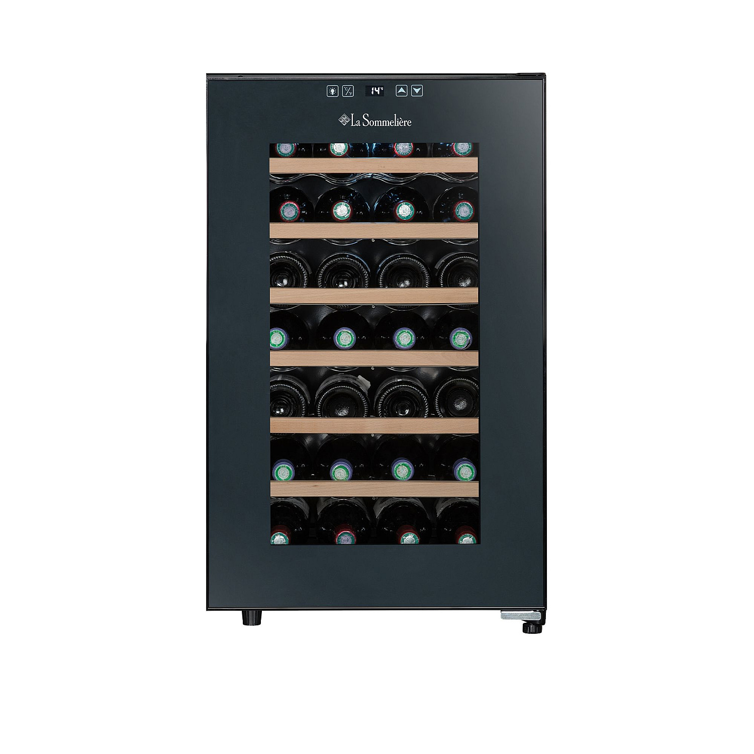 La sommeli&egrave;re frist&aring;ende vinkyl ls28silence - svart, hybridkylning 26 db