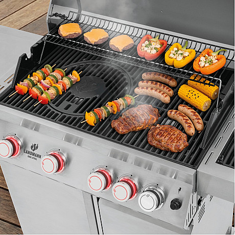 Landmann - Cool Steel 4.1 MaxX - Gasolgrill med 4 brännare och kylbox