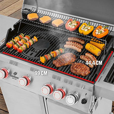 Landmann - Cool Steel 4.1 MaxX - Gasolgrill med 4 brännare och kylbox