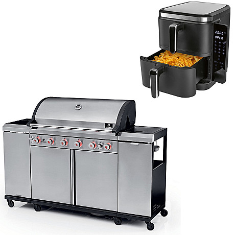 Landmann - Outdoor Kitchen 6.1 MaxX Rostfri + Kochwerk - FryUp - 2X5L