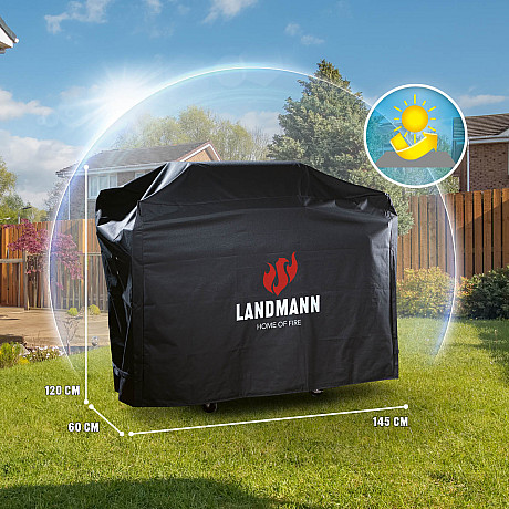 Landmann - Premium XL - Svart - Extra slitstarkt grillöverdrag 145 x 120 x 60 cm