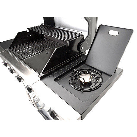 Landmann - Triton 4.1 CooK Rostfri - Gasolgrill med 4 brännare & sidokokplatta