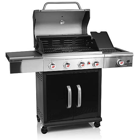 Landmann - Triton 4.1 MaxX - Svart Gasolgrill med 4 brännare & infraröd sidobrännare