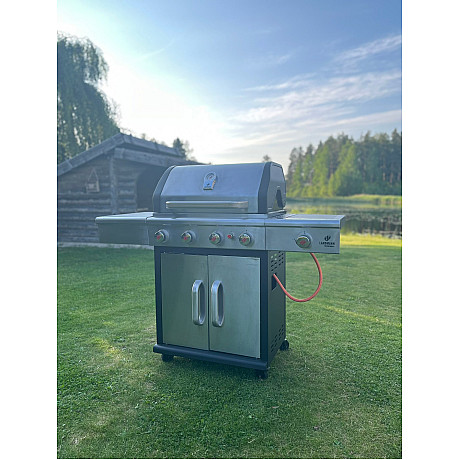 Landmann - Triton 4.1 MaxX - Rostfri Gasolgrill med 4 brännare & infraröd sidobrännare