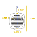 Lodge - Cast Iron 10,5 tums fyrkantig grillpanna