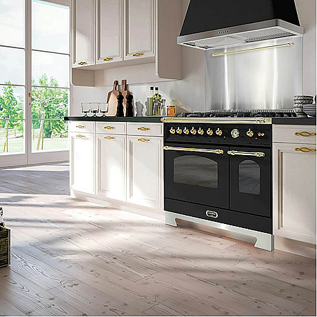 Lofra - Dolce vita gasspis 90 cm, Svart/ mässing, 2 ugnar