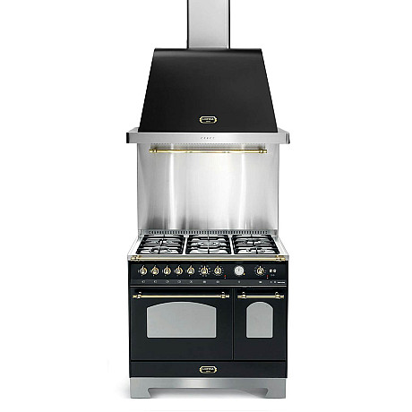 Lofra - Dolce vita gasspis 90 cm, Svart/ mässing, 2 ugnar