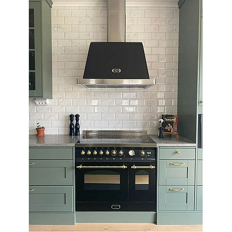 Lofra - Dolce vita induktionsspis 90 cm, Svart/Mässing, två ugnar