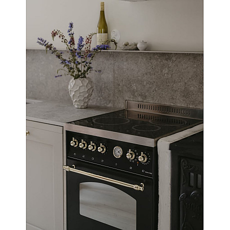 Lofra - Dolce vita induktionsspis med ugn 60 cm, Svart/ mässing