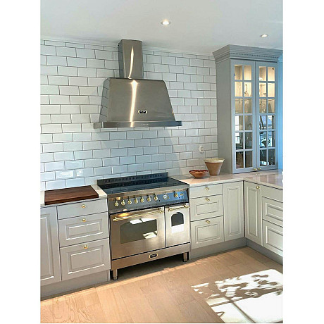 Lofra - Dolce vita induktionsspis 90 cm, Rostfri/mässing, två ugnar