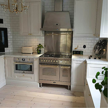 Lofra - Dolce vita induktionsspis 90 cm, Rostfri/mässing, två ugnar