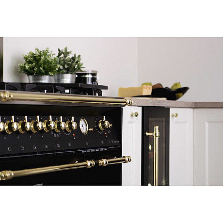 Lofra - Dolce vita induktionsspis 90 cm, Svart/ mässing, en ugn