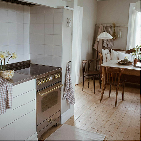 Lofra - Dolce vita induktionsspis med ugn 60 cm, Rostfri/mässing, 1 ugn