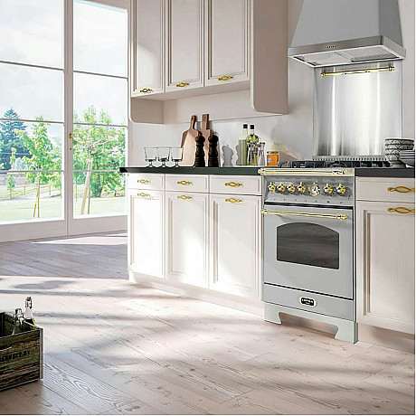 Lofra - Dolce vita induktionsspis med ugn 60 cm, Rostfri/mässing, 1 ugn