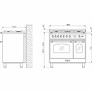 Lofra -  Induktionsspis Dolce Vita 90 cm 2 Ugnar, Rostfri/Brons