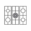 Lofra -  Gasspis Dolce Vita 90 cm 1 Gasugn, Svart/Krom