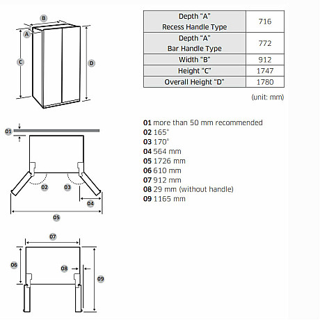 Lofra - Kylskåp Dolce Vita, Svart/ krom