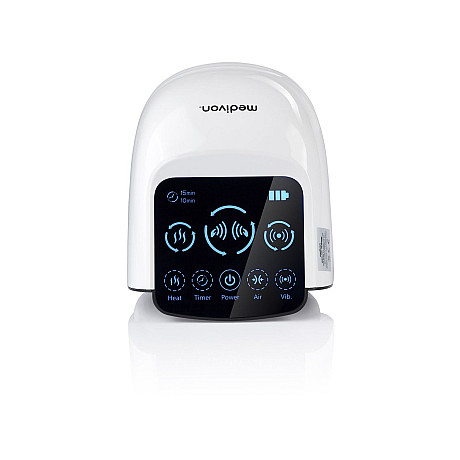 Medivon - Knee knämassageapparat med värme och batteridrift, vit