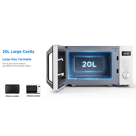 Midea - AG20CF2EBK - Svart, 20L - 5 effektlägen & upptining