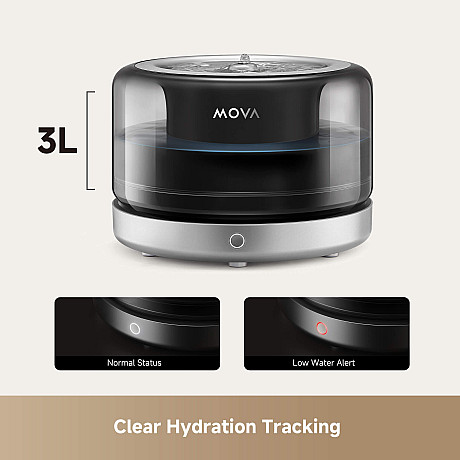 Mova - WF20 Pro, flerstegsfilter, justerbart flöde, batteribackup, Svart