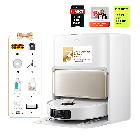 Mova - V50 Ultra Complete, 24000 Pa, varm moppning, HEPA filter, vit